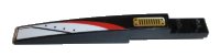 LEGO onderdeel Slope, Curved 10 x 1 with Red and White Stripe and Gold Grille Pattern Model Left Side (Sticker) - Set 70595 85970pb030L