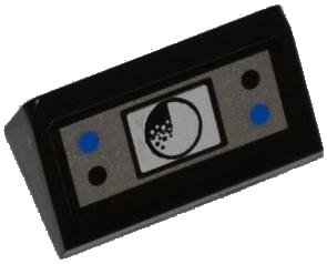 LEGO onderdeel Slope 30 1 x 2 x 2/3 with Black and Blue Buttons and Radar Pattern (Sticker) - Set 7287 (85984pb006)