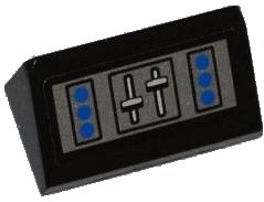 LEGO onderdeel Slope 30 1 x 2 x 2/3 with Blue Buttons and Levers Pattern (Sticker) - Set 7287 (85984pb007)