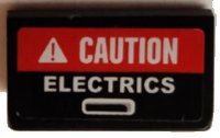 LEGO part Slope 30 1 x 2 x 2/3 with 'CAUTION ELECTRICS' Pattern (Sticker) - Set 60018 85984pb024