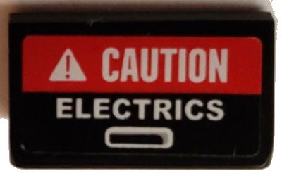LEGO onderdeel Slope 30 1 x 2 x 2/3 with 'CAUTION ELECTRICS' Pattern (Sticker) - Set 60018 (85984pb024)