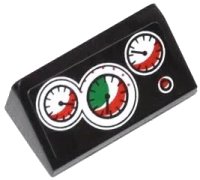 LEGO part Slope 30 1 x 2 x 2/3 with 3 White, Red and Green Gauges and Red Button Pattern (Sticker) - Set 60053 85984pb041