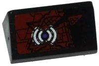 LEGO part Slope 30 1 x 2 x 2/3 with Silver Circuitry and Purple Circle under Broken Trans-Red Glass Panel Pattern (Sticker) - Set 70166 85984pb084