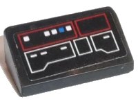 LEGO part Slope 30 1 x 2 x 2/3 with Red and White Control Panel Pattern Type 1 (Sticker) - Set 75190 85984pb180
