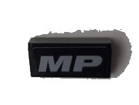 LEGO part Slope 30 1 x 2 x 2/3 with Silver 'MP' Pattern (Sticker) - Set 42078 85984pb255