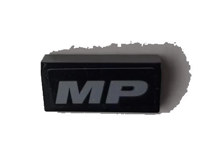 LEGO onderdeel Slope 30 1 x 2 x 2/3 with Silver 'MP' Pattern (Sticker) - Set 42078 (85984pb255)