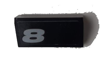 LEGO part Slope 30 1 x 2 x 2/3 with Silver '8' Pattern (Sticker) - Set 42078 (85984pb256)