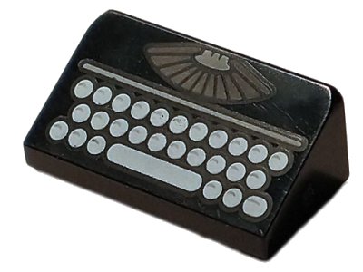 LEGO onderdeel Slope 30 1 x 2 x 2/3 with Manual Typewriter Vintage Keyboard Pattern (85984pb291)
