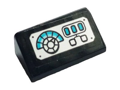 LEGO onderdeel Slope 30 1 x 2 x 2/3 with Control Panel Pattern (Sticker) - Set 70901 (85984pb292)