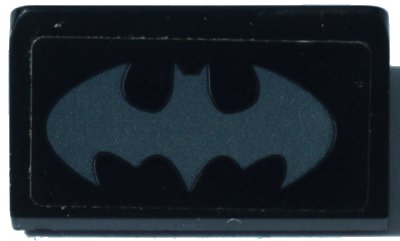 LEGO part Slope 30 1 x 2 x 2/3 with Dark Bluish Gray Batman Logo Pattern (Sticker) - Set 70923 (85984pb372)