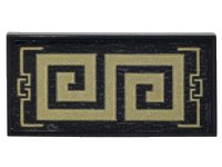 LEGO onderdeel Tile 2 x 4 with Gold Geometric Border and Symbols Pattern (Sticker) - Set 70620 87079pb0441