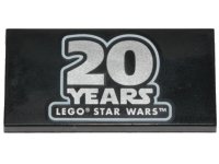 LEGO onderdeel Tile 2 x 4 with '20 YEARS LEGO STAR WARS' Pattern 87079pb0580