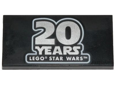 LEGO onderdeel Tile 2 x 4 with '20 YEARS LEGO STAR WARS' Pattern (87079pb0580)