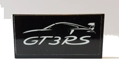 LEGO onderdeel Tile 2 x 4 with 'GT3RS' and Porsche GT3RS Outline Pattern (Sticker) - Set 42056 (87079pb0676)