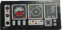 LEGO part Tile 2 x 4 with Airplane Gauges and Buttons on Black Background Pattern Model Left Side (Sticker) - Set 9396 87079pb0707L