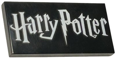 LEGO onderdeel Tile 2 x 4 with White Harry Potter Logo Pattern (87079pb0827)