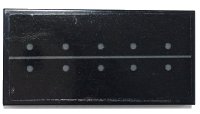 LEGO part Tile 2 x 4 with Dark Bluish Gray Line and Rivets on Black Background Pattern (Sticker) - Set 70917 87079pb0936