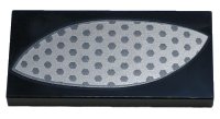 LEGO part Tile 2 x 4 with Silver Hexagon Mesh Eye Cover Pattern Model Left Side 87079pb1218L