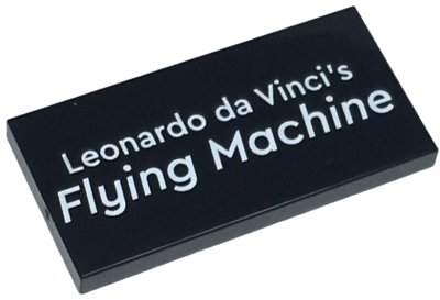 LEGO part Tile 2 x 4 with White 'Leonardo da Vinci's Flying Machine' Pattern (87079pb1488)