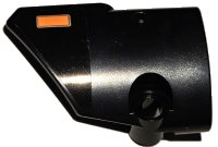 LEGO part Technic, Panel Fairing # 1 Small Smooth Short, Side A with Orange Blinker Light with Silver Outline Pattern (Sticker) - Set 42111 87080pb080