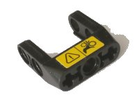 LEGO part Technic, Pin Connector Toggle Joint Smooth Double with Axle and Pin Holes with Yellow Warning Sign Pattern (Sticker) - Set 42082 87408pb001