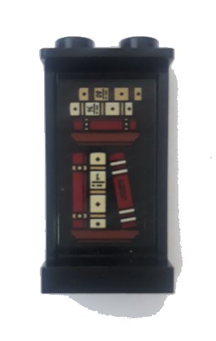 LEGO part Panel 1 x 2 x 3 with Side Supports - Hollow Studs with 6 Books on Shelves Pattern (Sticker) - Set 75948 (87544pb051)