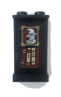 LEGO part Panel 1 x 2 x 3 with Side Supports - Hollow Studs with Picture, 4 Books and '17' Pattern (Sticker) - Set 75948 87544pb052