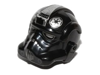 LEGO onderdeel Minifigure, Headgear Helmet SW Stormtrooper Type 2, TIE Bomber Pilot with Silver Imperial Logo Pattern (87556pb03)