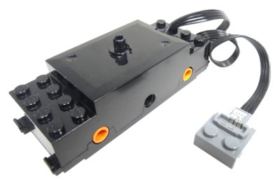 LEGO onderdeel Electric, Train Motor 9V RC Train with Integrated PF Attachment, Orange Wheel Holders (87574c01)