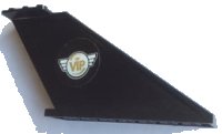 LEGO part Tail 12 x 2 x 5 with Gold 'VIP' in White Wing Logo Pattern on Both Sides (Stickers) - Set 60102 87614pb017