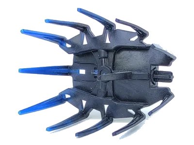 LEGO onderdeel Hero Factory Shield / Armor Spiked with Marbled Blue Pattern (87825pb02)