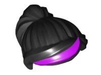 LEGO part Minifigure, Hair Female Ponytail and Swept Sideways Fringe with Purple Highlights Pattern 87990pb01