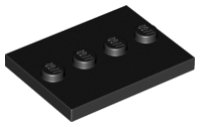LEGO part Tile, Modified 3 x 4 with 4 Studs in Center 88646