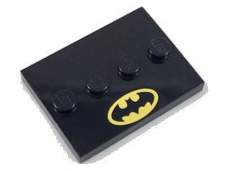 LEGO onderdeel Tile, Modified 3 x 4 with 4 Studs in Center with Batman Logo Pattern (88646pb010)