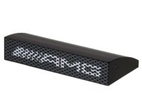 LEGO part Slope, Curved 2 x 4 x 2/3 with Bottom Tubes with Dark Bluish Gray Grille, White 'AMG' Logo Pattern 88930pb147