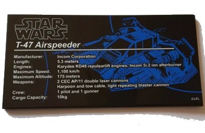 LEGO onderdeel Tile 8 x 16 with Bottom Tubes, Textured Surface with T-47 Airspeeder Pattern (Sticker) - Set 75144 (90498pb12)