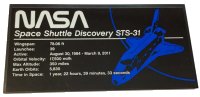 LEGO part Tile 8 x 16 with Bottom Tubes, Textured Surface with Space Shuttle Discovery STS-31 Pattern (Sticker) - Set 10283 90498pb52