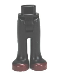 LEGO part Mini Doll Hips and Trousers with Back Pockets with Dark Red Shoes Pattern - Thick Hinge 92253c00pb03