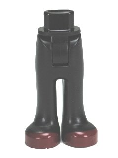 LEGO part Mini Doll Hips and Trousers with Back Pockets with Dark Red Shoes Pattern - Thick Hinge (92253c00pb03)
