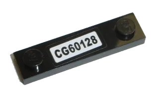 LEGO onderdeel Plate, Modified 1 x 4 with 2 Studs without Groove with 'CG60128' Pattern (Sticker) - Set 60128 (92593pb029)