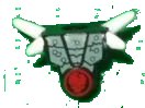 LEGO onderdeel Minifigure Armor Breastplate with Shoulder Spikes White and Ninjago Cracked Red Skull Pattern 93056pb03