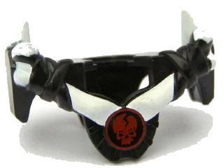LEGO onderdeel Minifigure Armor Breastplate with Shoulder Spikes White Up and Ninjago Cracked Red Skull Pattern (93057pb02)