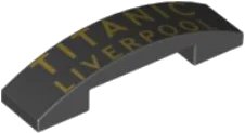 LEGO onderdeel Slope, Curved 4 x 1 x 2/3 Double with 'TITANIC LIVERPOOL' Pattern (93273pb166)