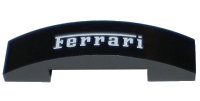 LEGO onderdeel Slope, Curved 4 x 1 x 2/3 Double with White 'Ferrari' Pattern 93273pb183