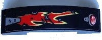 LEGO part Slope, Curved 4 x 1 x 2/3 Double with Taillight, Bright Light Yellow and Red Flames Pattern Model Left Side (Sticker) - Set 70421 93273pb188L