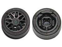 LEGO onderdeel Wheel 11mm D. x 6mm with 8 'Y' Spokes with Black Tire 14mm D. x 6mm Solid Smooth (93595 / 50945) 93595c01