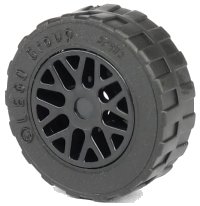 LEGO onderdeel Wheel 11mm D. x 6mm with 8 'Y' Spokes with Black Tire 17.5mm D. x 6mm with Shallow Staggered Treads - Band Around Center of Tread (93595 / 92409) 93595c02
