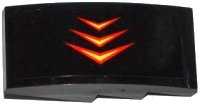 LEGO part Slope, Curved 4 x 2 with 3 Red and Yellow Arrows Pattern Model Right Side (Sticker) - Set 76000 93606pb010R