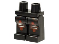 LEGO part Hips and Legs with Xtreme Stunts Dark Red Pockets and Knee Pads Pattern 970c00pb0009