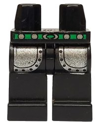 LEGO onderdeel Hips and Legs with Castle Knights Kingdom Leg Armor, Green and Silver Belt Pattern 970c00pb0014